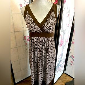 Apt 9 Small Brown & White Geometric Dress